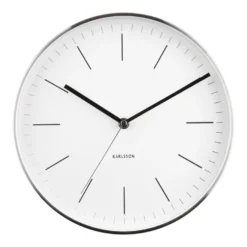 Karlsson - Wanduhr Minimal - Weiß/Nickel - Ø27,5cm