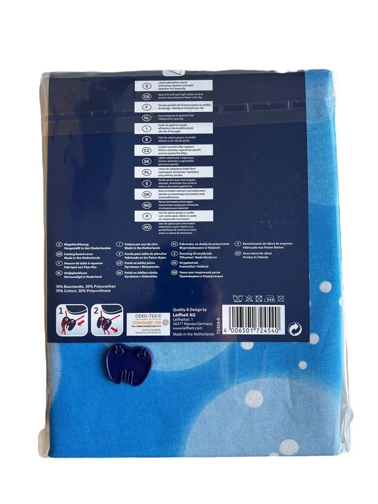 Leifheit Bügeltischersatzbezug Baumwolle Classic Lagoon/blue/pink Loops – Bild 3