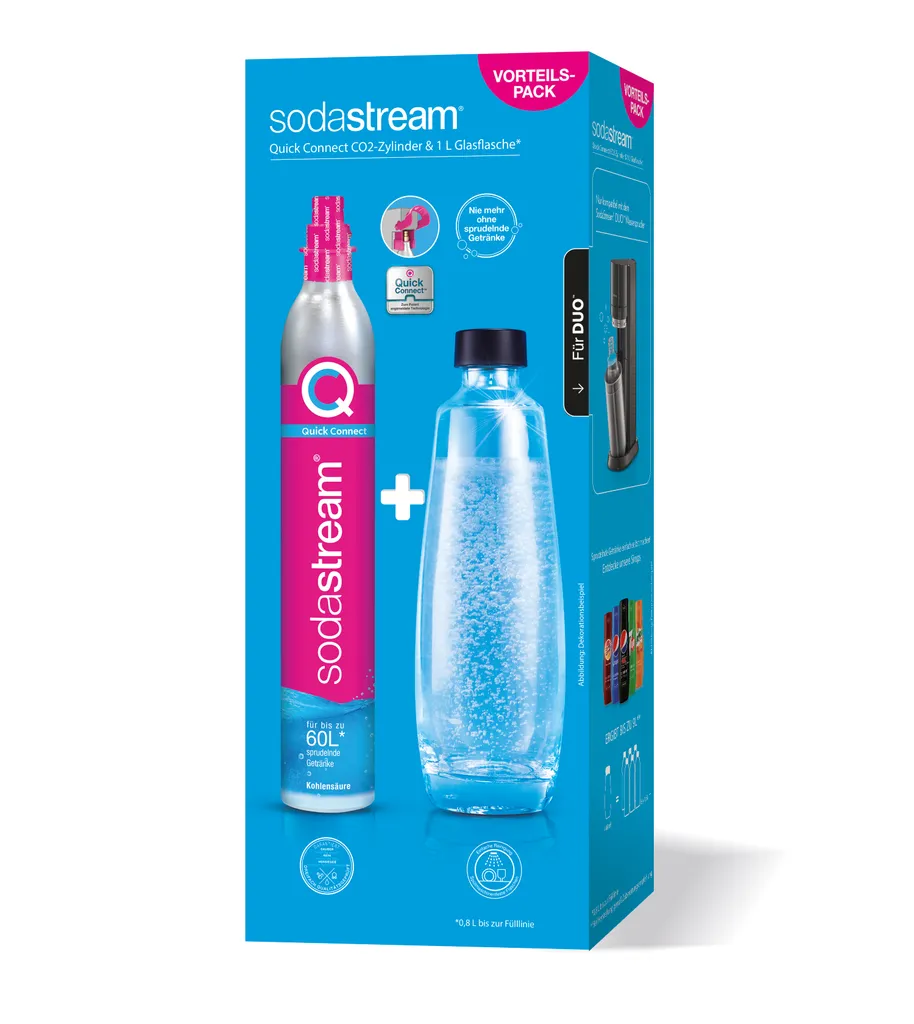Sodastream Quick Connect Reservezylinder 60 L + 1 Glasflasche – Bild 2