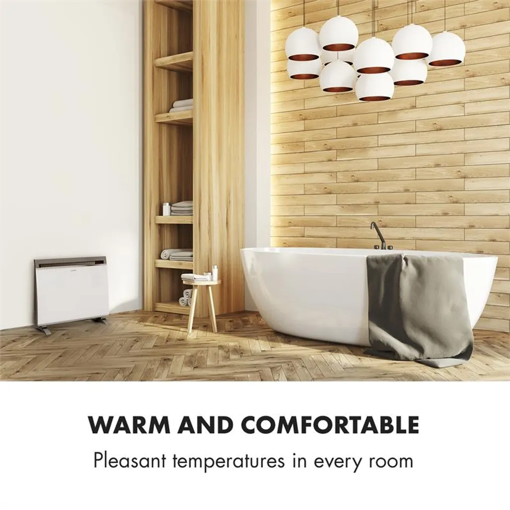 Klarstein Gotland Konvektorheizung 600/900/1500W Glasfront Standgerät Weiß – Bild 4