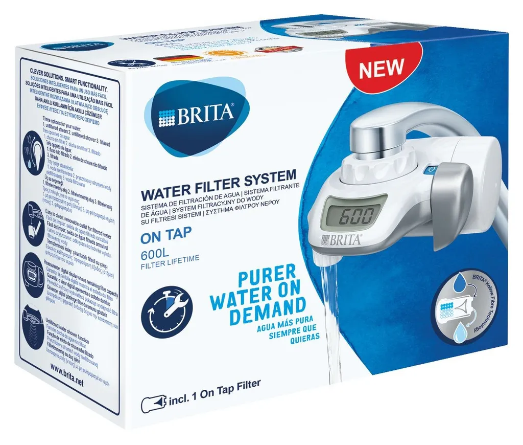 Brita 1.2023.0413, Wasserhahnfilter, 600 L, Silber, Weiß