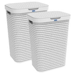 ROTHO Set Wäschesammler 55l COUNTRY , Farbe:Weiß