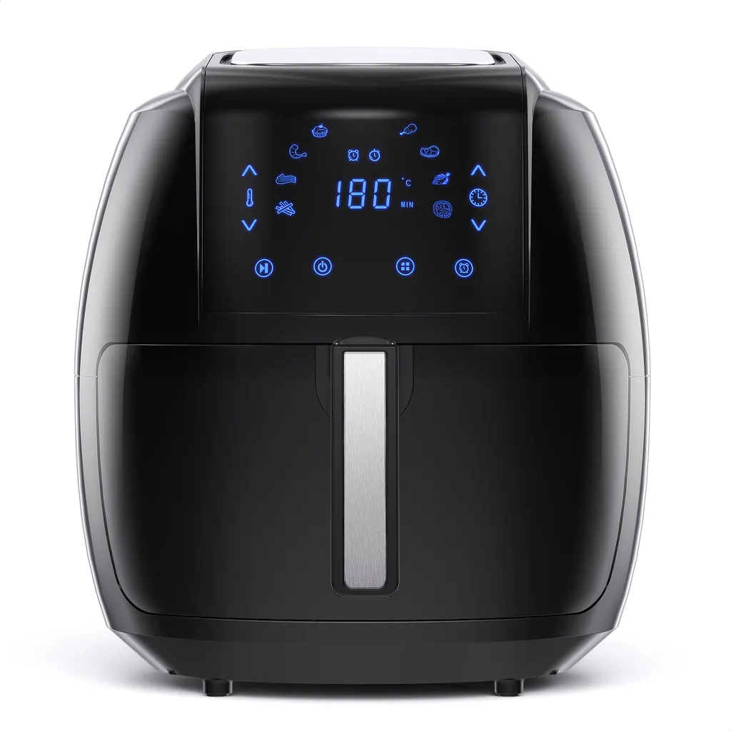 Tomons Heißluftfritteuse XXL 5,5 L Elektrofritteuse, 1800W, Airfryer Ohne Fett Und Öl, Friteuse Heißluft Mit 8 Voreinstellungen, Alarmtimer, Digitales Touch-Display, Frittierkorb Und Rezeptheft – Bild 2