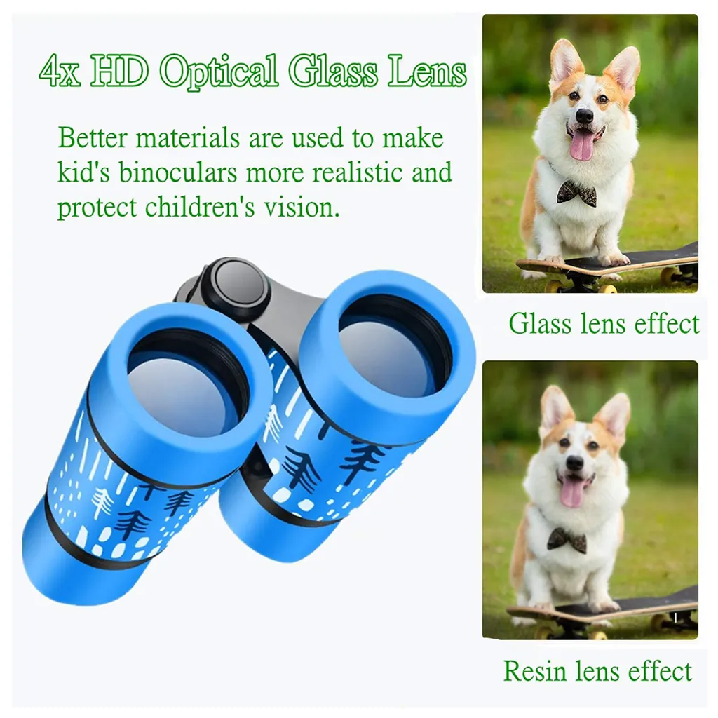 Mmgoqqt Fernglas Für Kinder, Bestes Kindergeschenk, Spielzeug-Fernglas Für 3–12 Jahre, Jungen, Mädchen Und Kleinkinder, Hochauflösende Echte Optik, Gummi, Kinderfernglas, Stoßfest, Zusammenklappbar Für Reisen, Camping, Vogelbeobachtung ,Blue – Bild 6