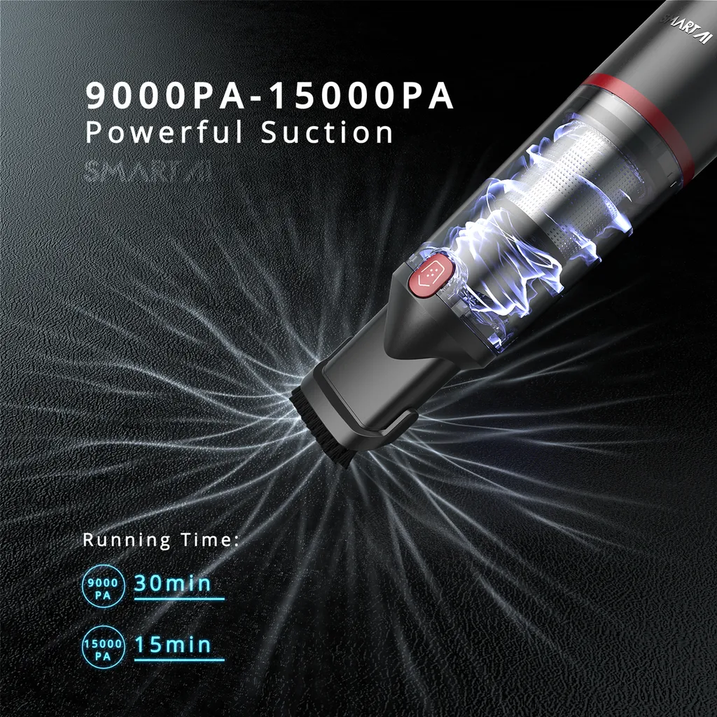 360 SmartAI H5 Handstaubsauger 15000PA Autostaubsauger Vacuum Cleaner Mini Handheld Beutellos Kabellos Leistungsstarker Zyklon-Sauger Für Haus Und Auto Mit Doppeltem Verwendungszweck – Bild 2