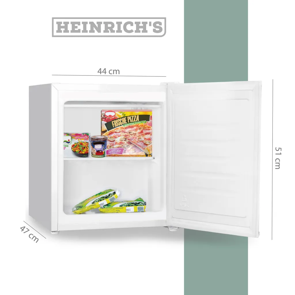 Heinrich´s Mini Gefrierschrank 31L Klein Kompakt Leise:40db Gefrierbox Wechselbarer Türanschlag Mini Tiefkühltruhe Bis Zu -18°C,Tiefkühlschrank,perfekt Geeignet Für Büro Camping Garten Outdoor (Weiß) – Bild 6