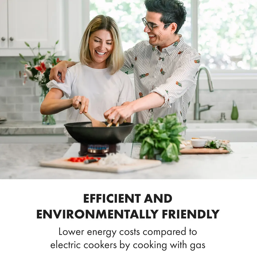 Klarstein Goldflame Domino Gaskochfeld , 2-flammig , Autark , 30 Cm , Einbau , Messing-Brenner , Erdgas/Propangas , Sicherheitsventile , Automatische Abschaltung , Topfträger Aus Gusseisen , Inkl. Schlauch Und Druckminderer , Glaskeramik Ø 8 Mm , Weiß – Bild 2