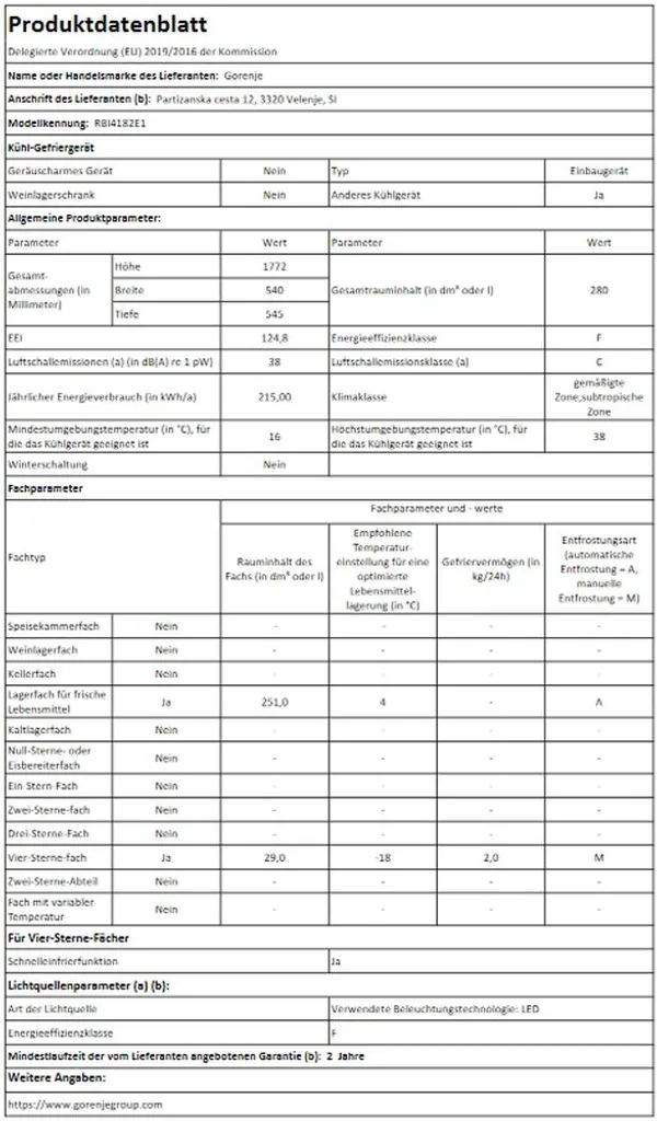 Gorenje - RBI4182E1 - Einbau-Kühlschrank Mit Gefrierfach - Schlepptürtechnik – Bild 4