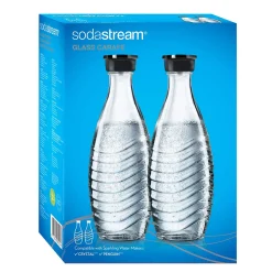 SodaStream Glaskaraffe Duo Pack Mit Schwarzem Deckel 2 Stück Je 600ml
