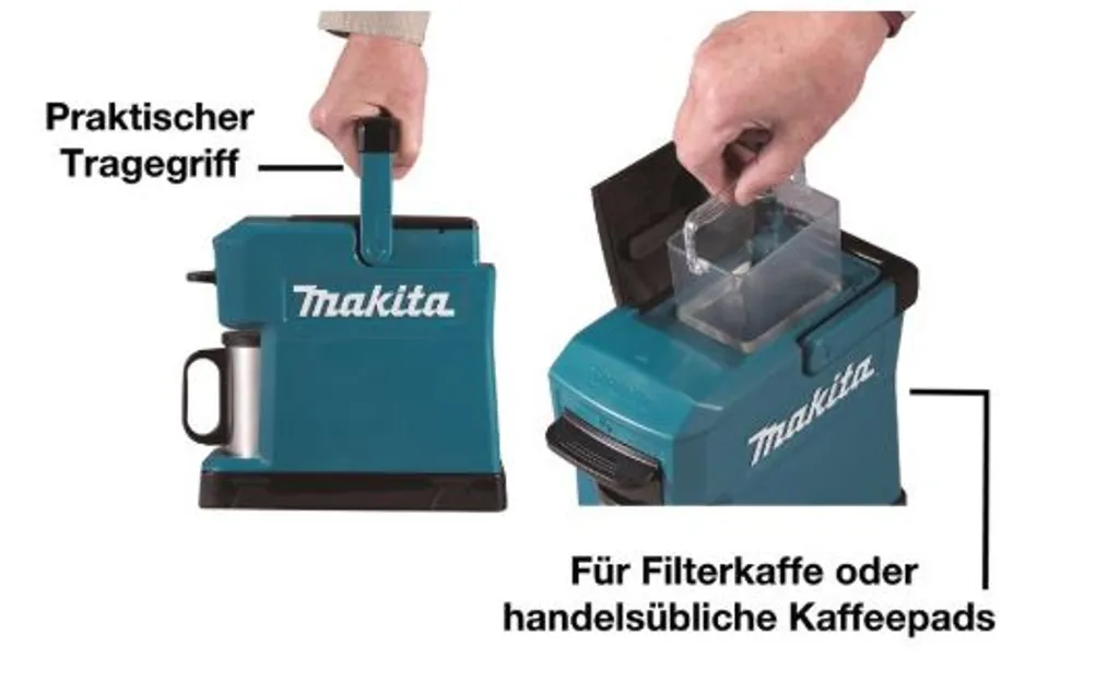 Makita Akku / Netz Tragbare Mobile Kaffeemaschine Caffee DCM501Z 18V 230V – Bild 27