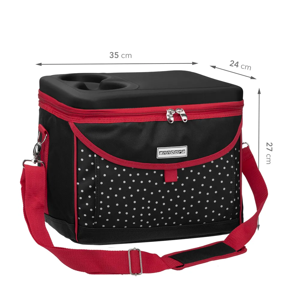 Anndora Kühlbox Kühltasche Klein Schwarz Weiß 35 X 24 X 27 Cm- Snövit - Schwarz Weiss – Bild 2