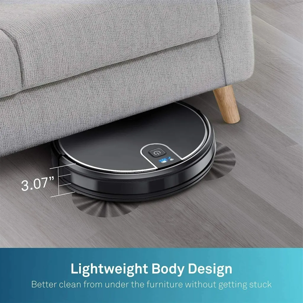MooSoo Roboter-Staubsauger, 2000Pa Superdünner Intelligenter Selbstladender Roboter-Staubsauger Mit Sprachfunktion Alexa & Google Assistent – Bild 4