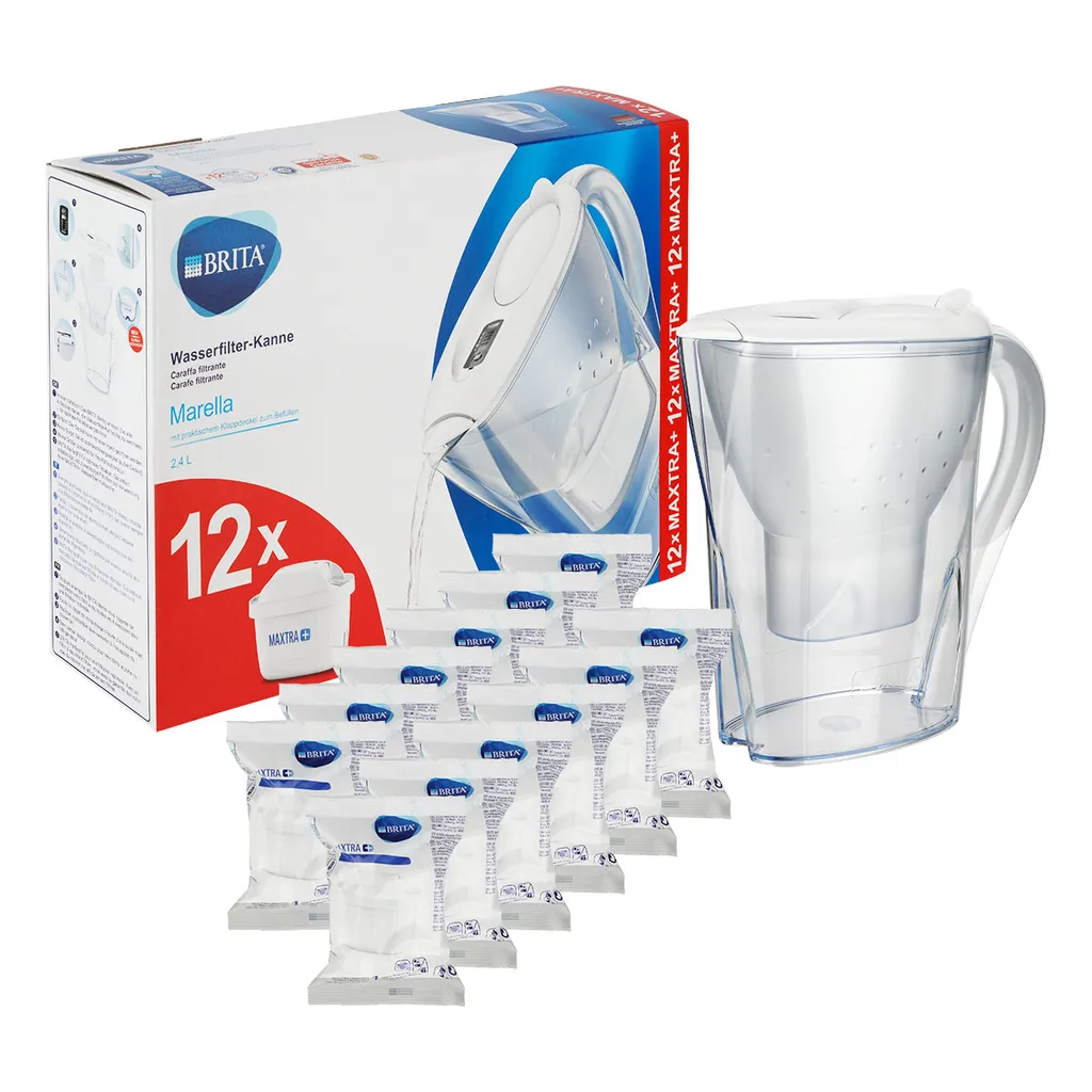 BRITA Wasserfilter Marella Weiss 2,4L & 12 Maxtra+ Kartuschen Filter (1er Pack) – Bild 9