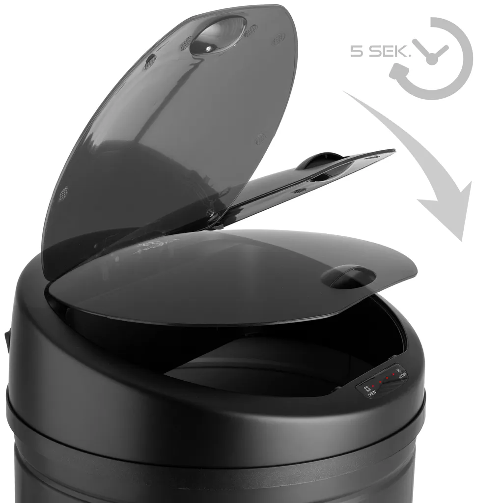 Kesser® Automatik Sensor Mülleimer Abfalleimer Abfall EDELSTAHL Papierkorb, Liter:40 Liter, Farbe:40 Liter SCHWARZ – Bild 3