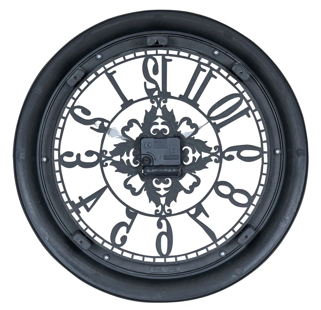 Levandeo Wanduhr 40x40cm Ornamente Schwarz Kupfer Shabby Chic Vintage Uhr Deko Industrial – Bild 5