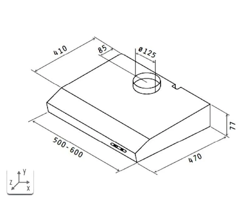 Dunstabzugshaube Unterbauhaube Abzugshaube Unterbau 60 Cm LED Umluft Respekta – Bild 2