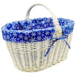 MyBer Einkaufskorb Weidenkorb Flaschenkorb Geschenkkorb Geflochten BTH 46/33/25-34cm Stabiler Tragekorb Aus Weide K13-113-W-SBWW