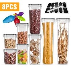 Lospitch 8er Set Vorratsdosen Müsli Behälter Mehl Nudel Schüttdose Pasta Lebensmittel