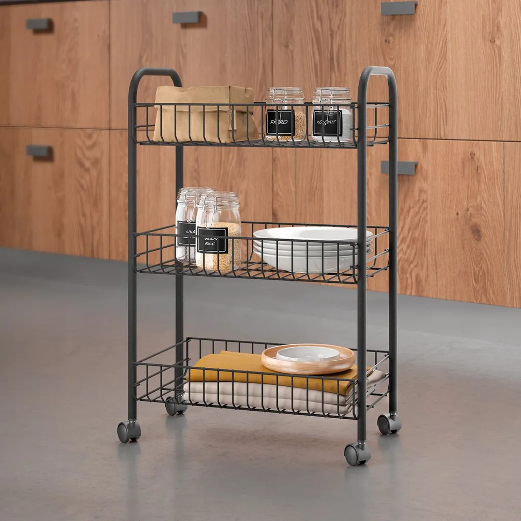 Gravidus 3 Etagen Allzweckwagen Rollwagen Regalwagen Küchenwagen Etagenwagen Barwagen – Bild 2