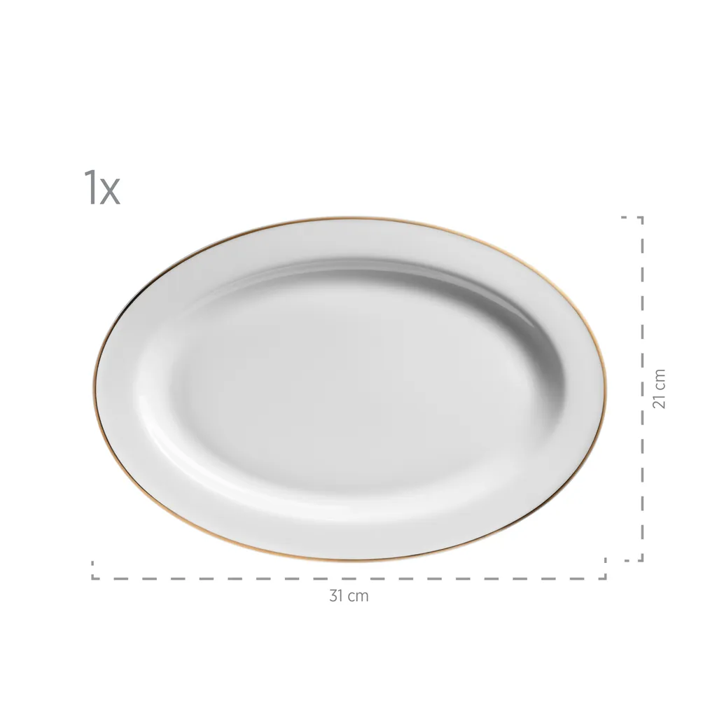 Maeser Mäser 931735 Kombiservice Professional Dining Für 6 Personen, Porzellan, Weiß (1 Set, 24-teilig) – Bild 4