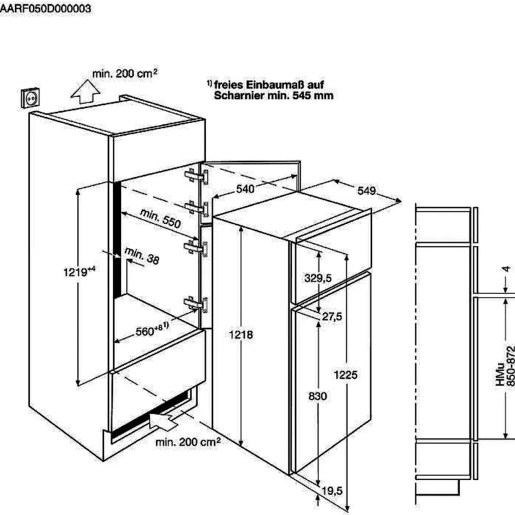 AEG - SDB412E1AS - Einbau-Kühl-Gefrierkombination - Schlepptür-Technik – Bild 3