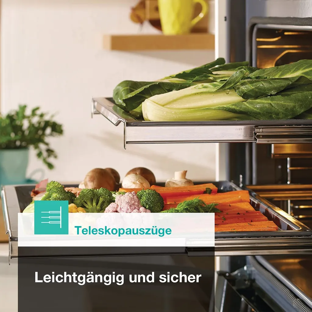 Gorenje Black Set 4 PYROLYSE Einbauherd - Set Mit Glaskeramik-Kochfeld Mit Edelstahlrahmen - 77L XXL Volumen - GentleClose - AirFry - PizzaMode - ChildLock - PerfectGrill - Teleskopauszüge - Schwarz – Bild 15