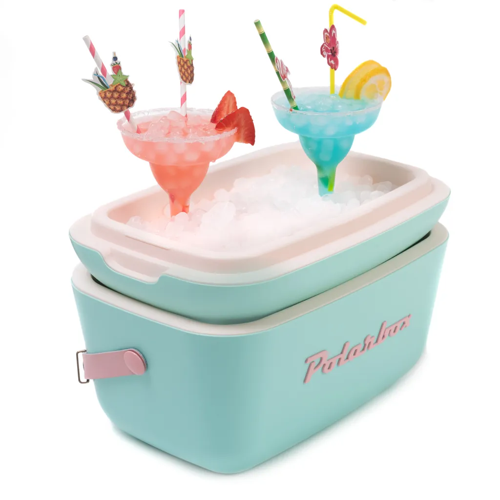 Kreher Technik Kühlbox | Passive Kühlbox | Kühltaschen Polar In Retro Vintage Design Aus Kunststoff Mit Polystyrol (Airpop) Thermische Isolierung, 12L In Türkis – Bild 4