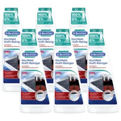 Dr.Beckmann Dr. Beckmann Kochfeld Kraft-Reiniger | Glaskeramik-Reiniger Gegen Eingebranntes Und Fett | Mit Natürlichen Polierperlen Und Aktivkohle | 6x 250 Ml