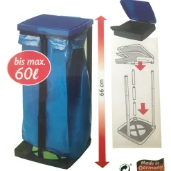 AP Abfallsammler Abfalleimer Mülltrenner Eimer 60 Liter Gelber Sackhalter 17979