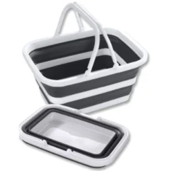 Wenko Faltbarer Einkaufskorb 12 Liter Mit Griff Aufbewahrungskorb Picknickkorb Tragekorb Faltkorb Klappkorb