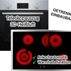 HERDSET Bosch Backofen Mit Gorenje Glaskeramikkochfeld - Autark, 80 Cm Teleskopauszug