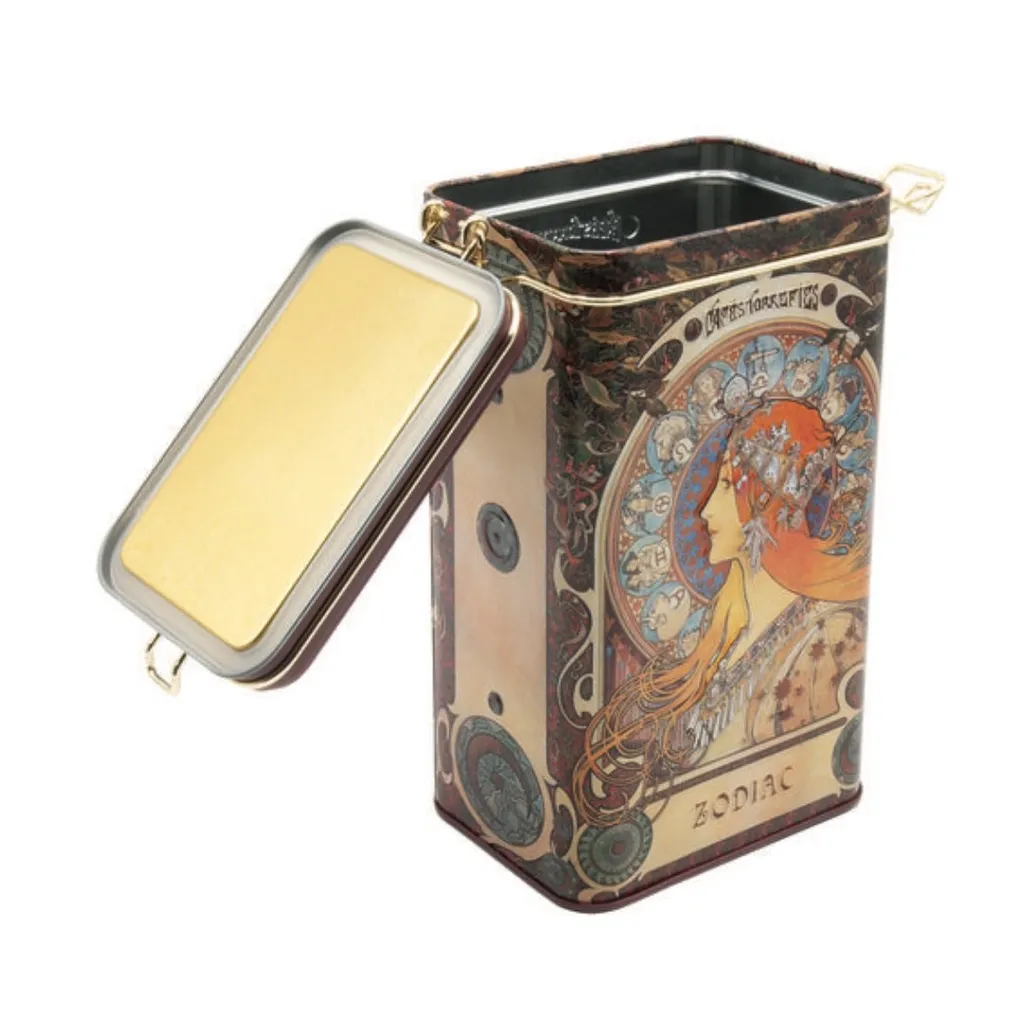 Vorratsdose Von Fridolin - Kaffeedose, Teedose - Geprägt Und Aufwendig Lackiert - Künstler: Art Nouveau, Motiv: Zodiac - Maße: (B/H/T) Ca. 11 × 18 × 7,4 Cm Volumen Ca. 1,5L – Bild 2