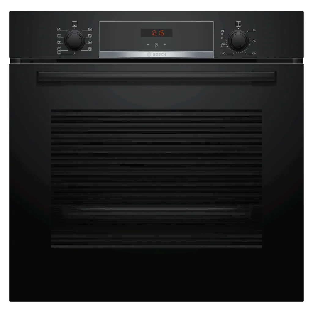 Bosch Backofen HBA534EB0 Einbauherd - Schwarz, Autark, 3D-Heißluft, Teleskopauszug