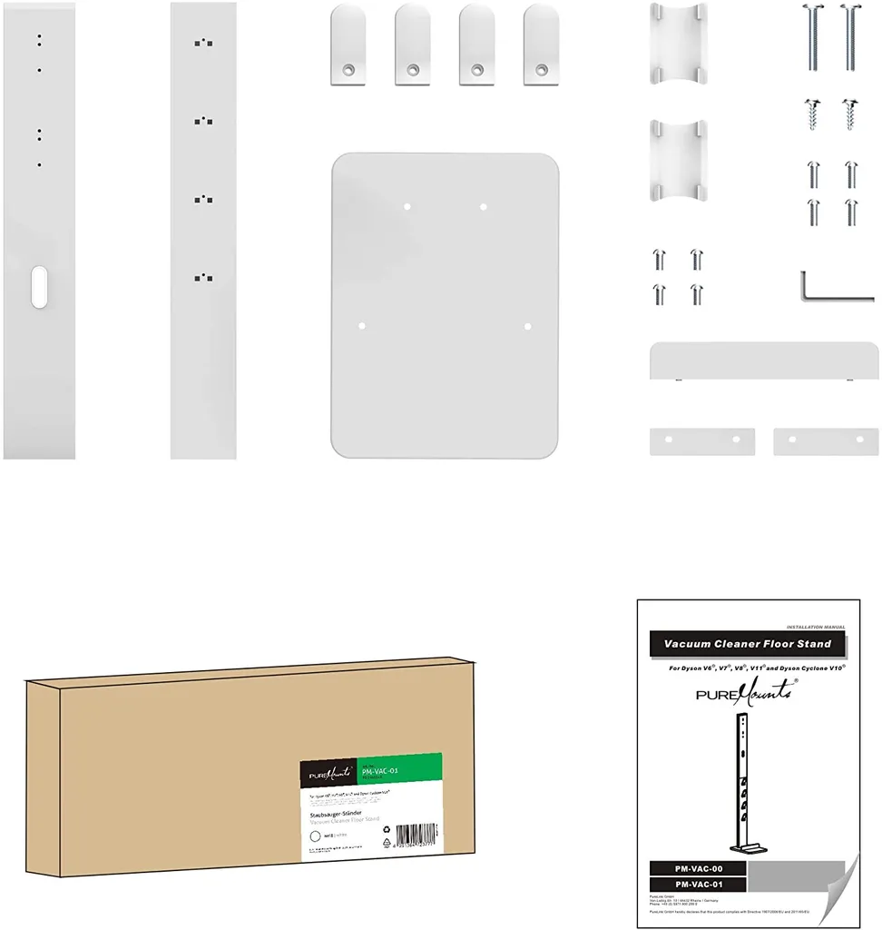 Puremounts Staubsaugerständer PM-VAC-01, Für Dyson Vacuum, Weiß – Bild 4