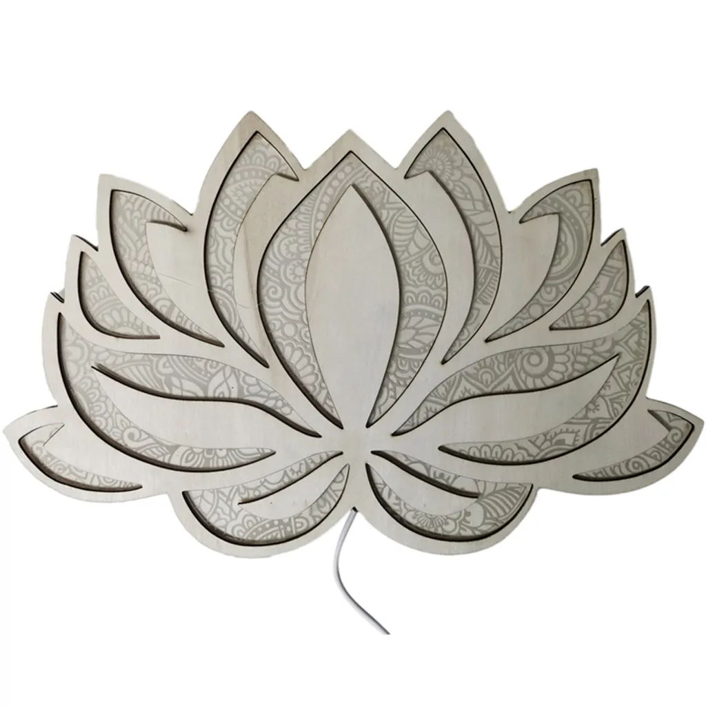 Jesunfuzhu LED Nachtlicht, Lotus Blume Mandala YOGA LED Licht Hängende Wand Skulptur Lampe Wandleuchte Dekorative – Bild 6