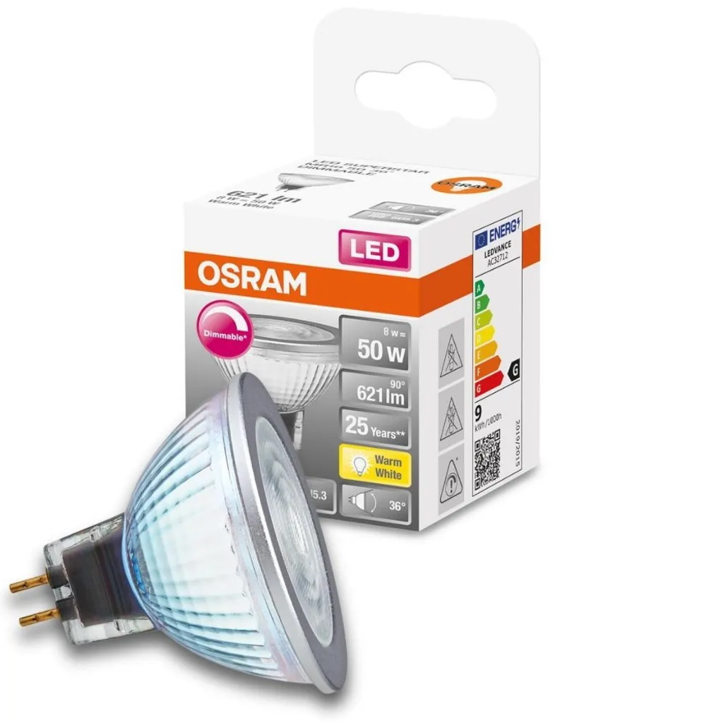 Osram LED Reflektor Super Star MR16 50 GU5.3 8W Warmweiß, Dimmbar, Klar – Bild 5