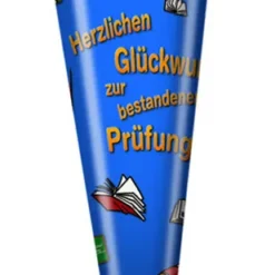 Verpackungsmittel GmbH Schultüte / Zuckertüte / 50cm / Rund / "Glückwunsch Zur Bestandene Prüfung"
