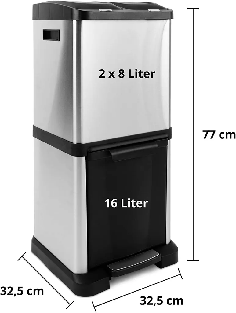 Floordirekt Mülleimer James Trennsystem Mit 3 Kammern – Bild 2
