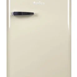 Amica KS 15615 B, Kühlschrank Mit Gefrierfach Im Retro Design, 85 Cm Höhe, Coffee Cream,