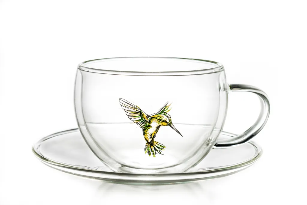 Creano 6er-Set Thermo-Tasses "Hummi" Für Tee/Latte Macchiato, Doppelwandig, Mit Kolibri-Muster | 250ml In Exklusiver Geschenkpackung – Bild 8