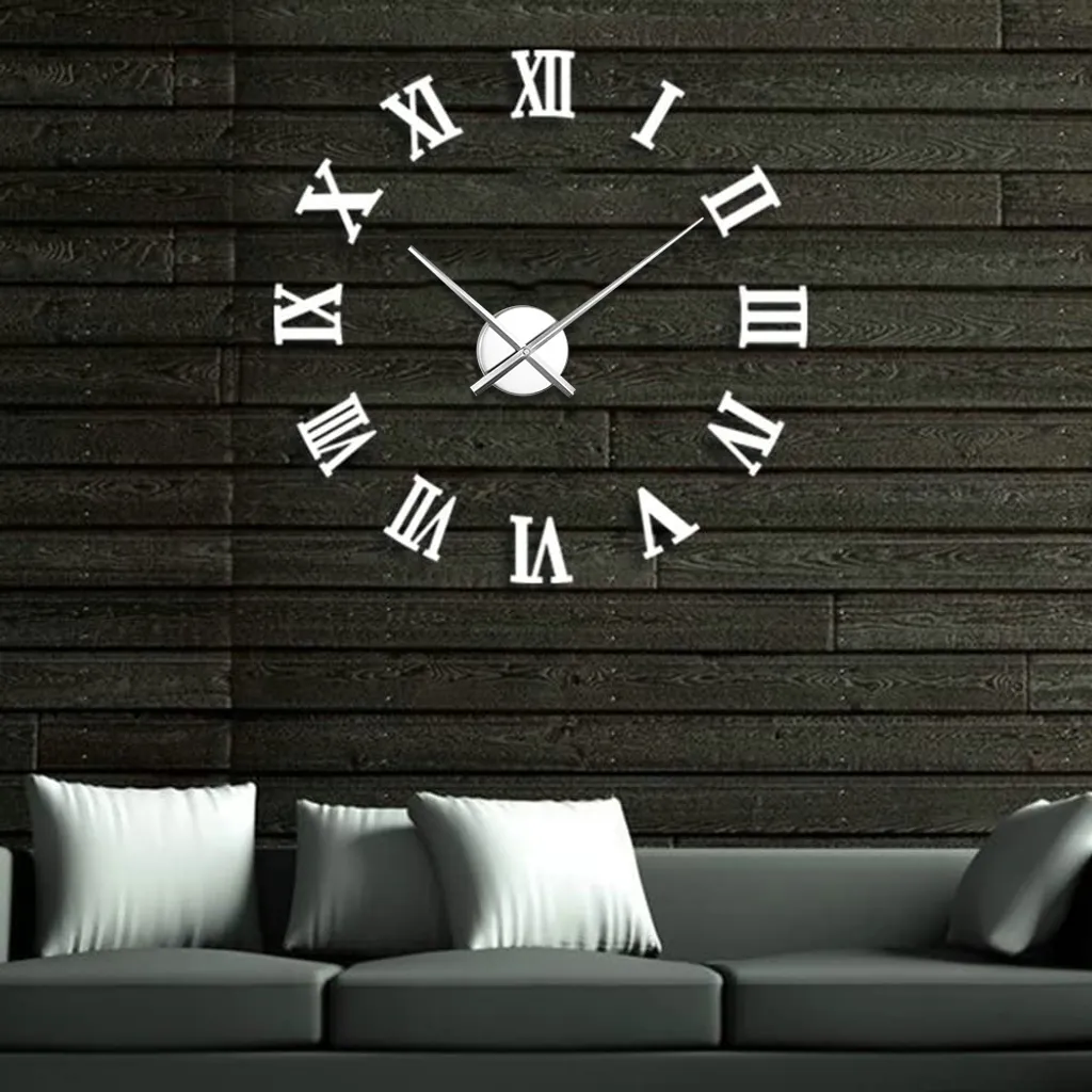 Jormftte 3D DIY Groß Zeiger Wanduhr Metall Für Wohnzimmer Büro Küchen Esszimmer Schlafzimmer, Durchmesser – Bild 9