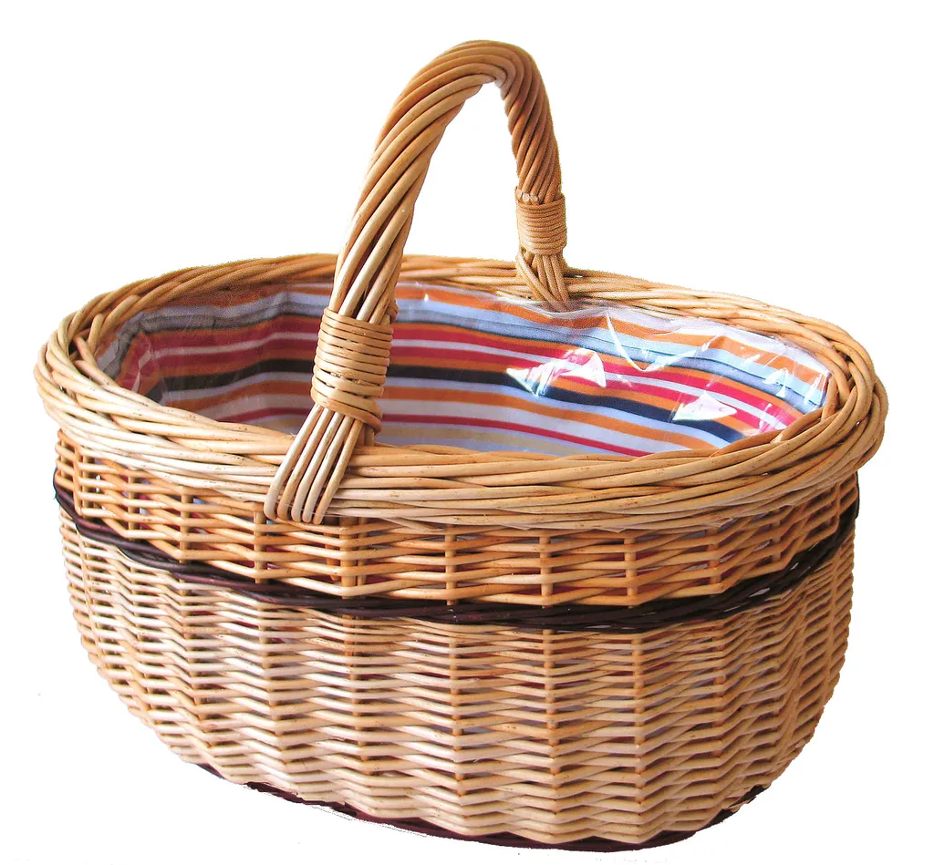 Back-Ideen Einkaufskorb Mit Einlage, Vollweide, Braun, T 44cm X B 33cm X H 23cm, Weidenkorb