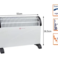 Setpoint Konvektor Heizung, Elektroheizer Für 25m² Räume - 2000 Watt