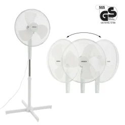 AREBOS Standventilator Turmventilator 45W, 80° Oszillation, 3 Geschwindigkeitsstufen, Leiser Betrieb, Weiß, Höhenverstellbar Bis 122 Cm, Bis 30° Neigbar