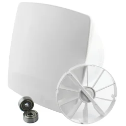 VONLIS Badlüfter Lüfter Ventilator Deckenlüfter Badventilator Rückstauklappe Ø 125 Mm Zugschaltung Weiß