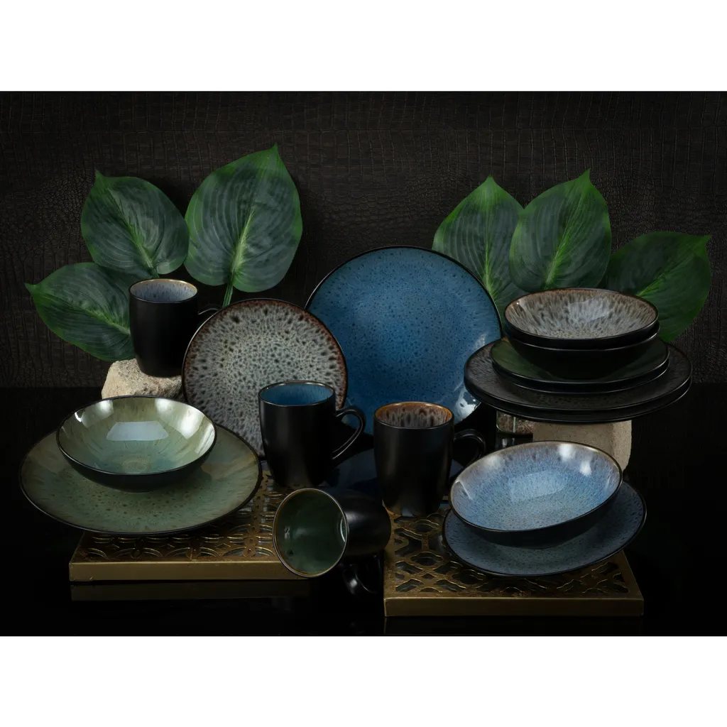 Creatable Porzellanhaus CreaTable 23629 Kombiservice Bali Für 4 Personen, Steinzeug, Mehrfarbig (1 Set, 16-teilig) – Bild 5