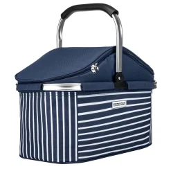 Anndora Kühlkorb 25 Liter Blau Weiß - Navy