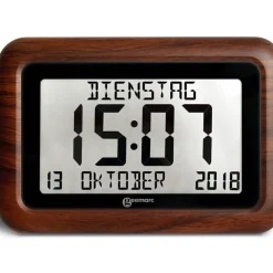 Geemarc Telecom Geemarc VISO10 Funkuhr Mit Kalender - Hilfreich Fr Demenz- Und Alzheimer-Kranken - WOOD