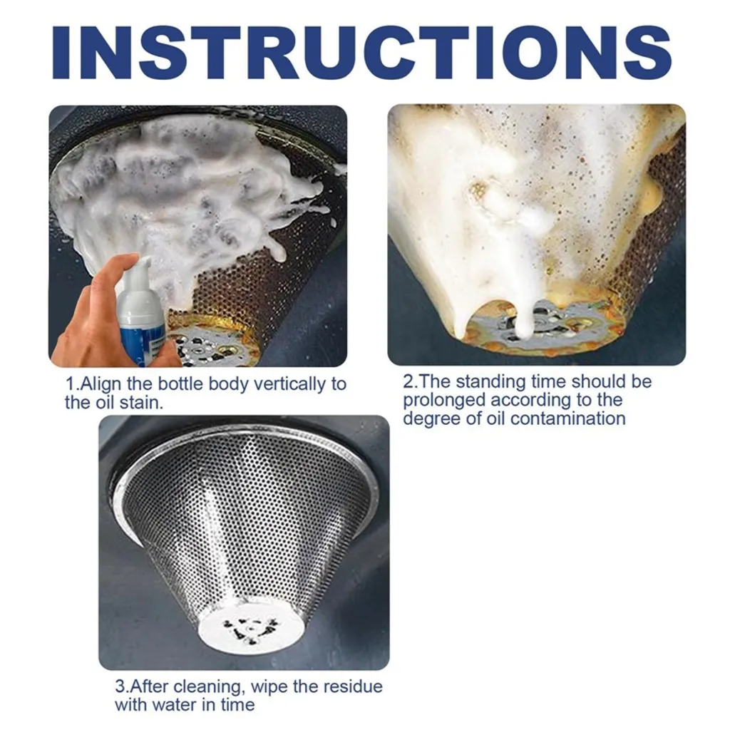 Stretoey 2 Stk 100ml Schäumender Schwerölfleckenreiniger Reiniger, Leistungsstarker Fleckenentferner, Schaumreiniger, Hartnäckig Fett & Schmutz Entfernen Blasenspray, Allzweckreiniger – Bild 4