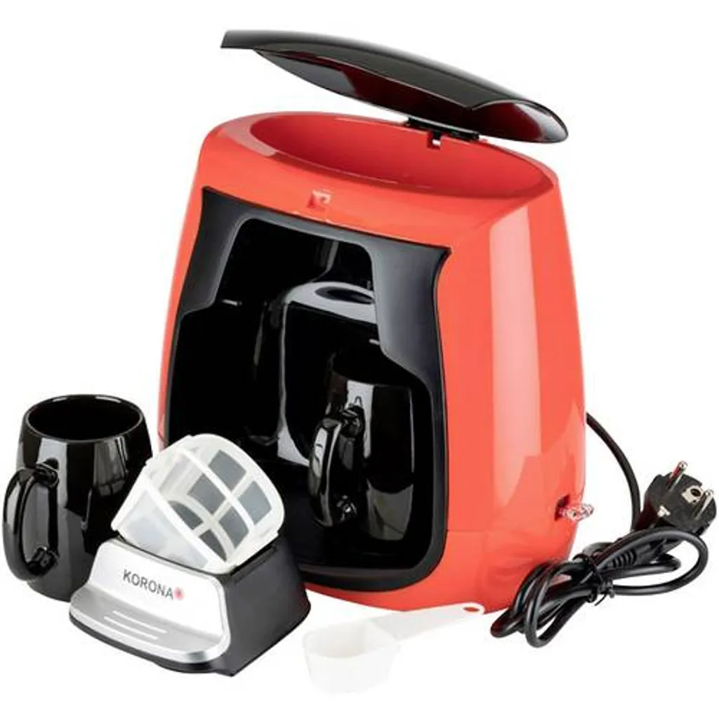 Korona Kaffeemaschine Rot, Schwarz Fassungsvermögen Tassen=2 – Bild 2